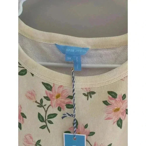 Draper James Woman's Cream Magnolia Floral Print Long Sleeved Crewneck Sweater - Picture 2 of 7